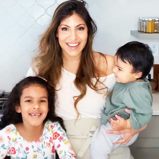 Aliya LeeKong at home with her two daughters